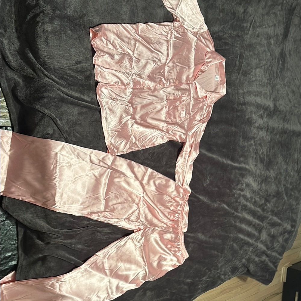 Pink Satin Pajama Set